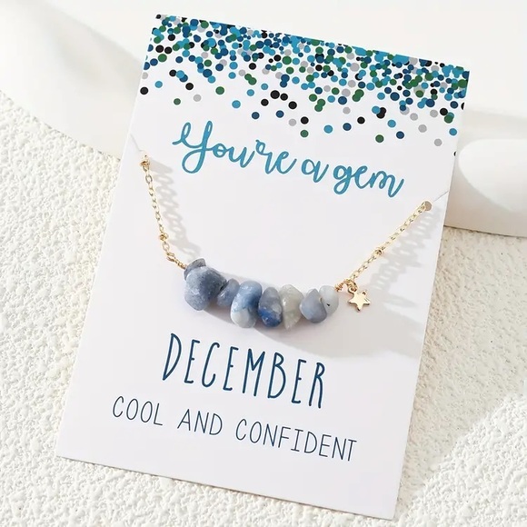 Natural Stone Chips Birthstone Necklace - Picture 13 of 13